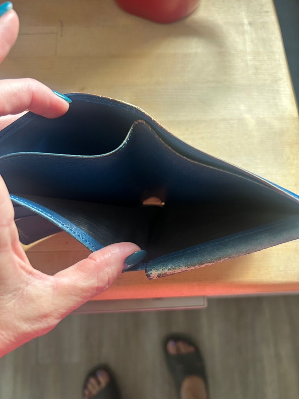 Louis Vuitton Blue Epi Leather Bifold Wallet with Embossed LV PROJECT ITEM - Picture 3 of 10